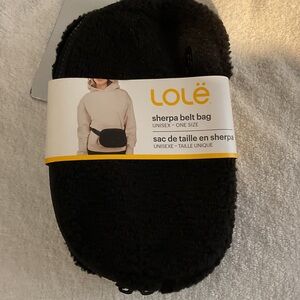 P452. Lole Black Sherpa Belt Bag
